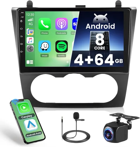 Miniatura 9 de Estéreo de coche HiFi Android 15 para Nissan Altima 2008-2012 Manual A/C, [2+64G] Hikity 9 pulgadas pantalla táctil Radio de coche inalámbrico
