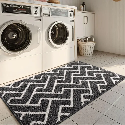 Miniatura 19 de hicorfe Juego de 2 tapetes de cocina antideslizantes para piso, cómodas alfombras de cocina lavables para pasillos, entrada, cuarto de servicio