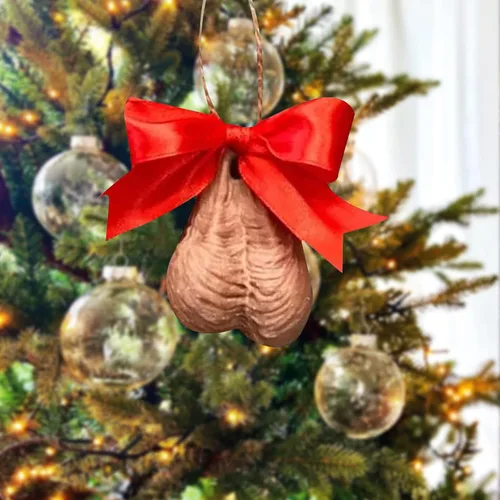 Miniatura 6 de Colgante de Navidad 3D, divertidos adornos de huevo para árbol, decoraciones colgantes hechas a mano para amigos y familiares (A, 1 unidad)