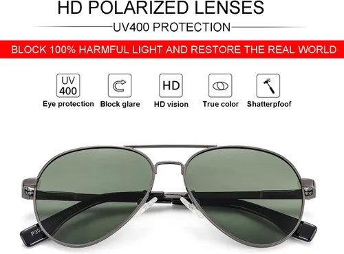 Miniatura 69 de Gafas de sol polarizadas de aviador pequeñas para niñas y niños de 4 a 16 años