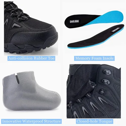 Miniatura 2 de SHULOOK Hiking Boots Men Waterproof Mid Boots Non-Slip LightWeight Comfortable