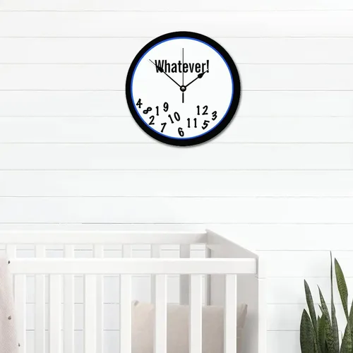 Miniatura 5 de ArogGeld Whatever Funny - Reloj de pared personalizado de 10 pulgadas, redondo de madera vintage, funciona con pilas, grande, silencioso, Lo que sea