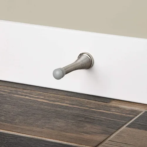 Miniatura 5 de Amazon Basics Tope de puerta de resorte, níquel cepillado, con puntas de tope de goma, paquete de 12