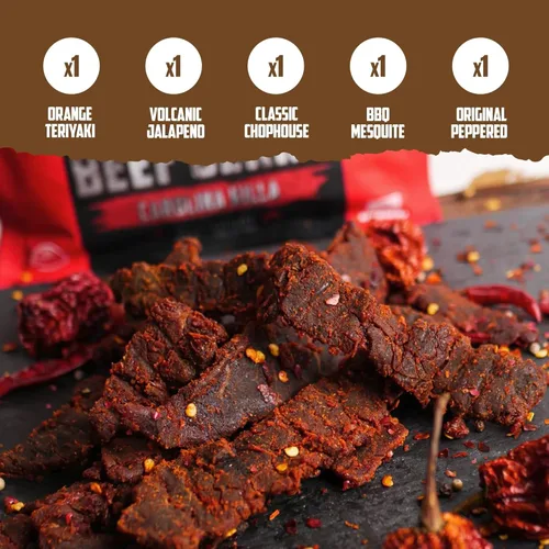 Miniatura 5 de Wicked Cutz BBQ Mesquite Beef Jerky, 21g de proteína por bolsa, alternativa tierna y fácil de masticar a los palitos de carne, bocadillos carnívoros