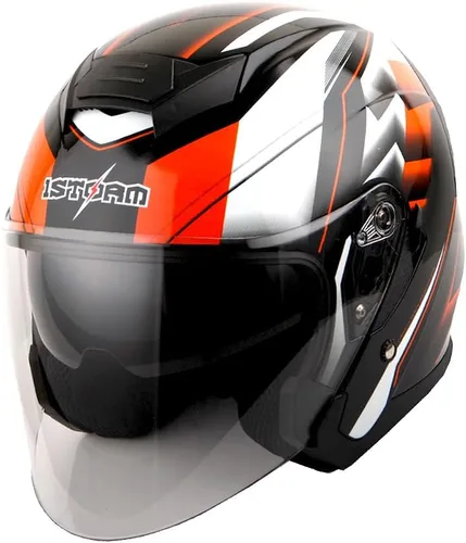 Miniatura 10 de 1Storm Casco de motocicleta abierto para scooter, clásico Knight Bike, lente dual/visera de sol: HJK526