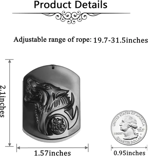Miniatura 6 de Collar de obsidiana negra con dije de protección de amuleto de la suerte con cadena de cuentas extendida, piedra de cristal curativo, collares