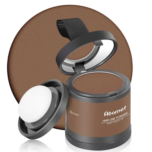 Abomet Polvo Capilar Oculta Instantáneamente la Pérdida de Cabello, Polvo de Color de Cabello para Retoque de Raíces, Complementos Capilares para