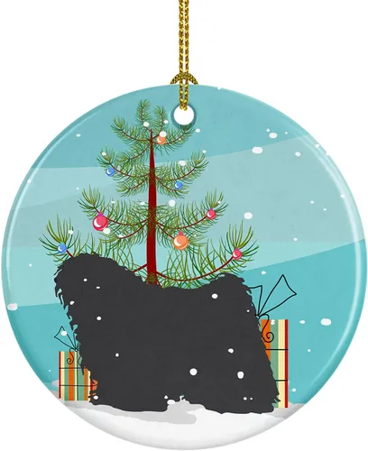 Miniatura 29 de Caroline's Treasures Bulldog inglés «Merry Christmas» adorno de cerámica para árbol de Navidad, decoración colgante para el hogar, Navidad, fiestas
