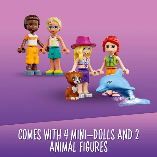 Miniatura 5 de LEGO Friends Vacation Beach House 41709 Kit de construcción; regalo para niños mayores de 7 años; incluye una mini muñeca Mia, más 3 personajes más