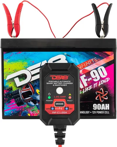 Miniatura 6 de DS18 INF-C1.25A 1.25A Cargador de batería inteligente de coche, cargador automotriz de 6 V y 12 V, mantenedor de batería portátil, cargador
