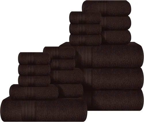 Miniatura 68 de BOUTIQUO Juego de 2 toallas de baño 100% algodón de 28 x 55 pulgadas, toallas de baño grandes ecológicas, compactas, de secado rápido, ligeras, Rosa