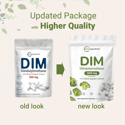 Miniatura 3 de Suplemento activo DIM, DIM 300 mg, 240 cápsulas vegetales (suministro de 8 meses), fórmula 2 en 1, metabolismo de estrógeno, suplemento de extracto