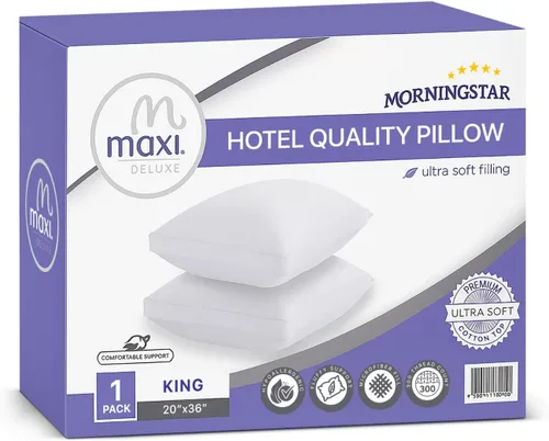 Miniatura 11 de Almohada de plumón alternativo, Five Star, tela 100% de algodón, un artículo imprescindible., Algodón, Blanco, Estándar