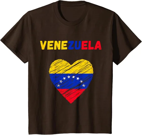 Miniatura 59 de Camiseta con la bandera venezolana con corazón de Venezuela, Negro