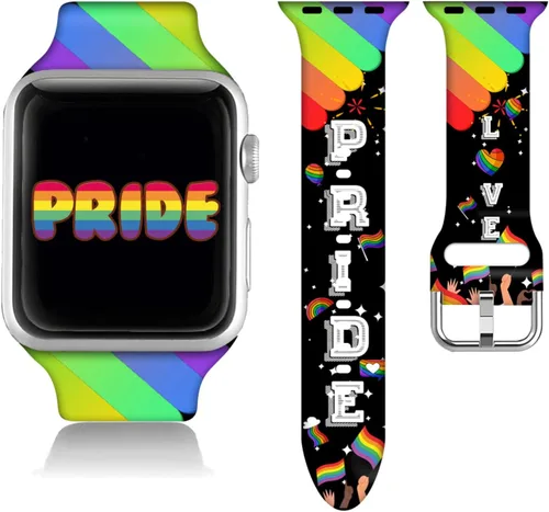 Miniatura 5 de Compatible con Apple Watch de béisbol de 38/40/41/42/44/45/46/1.929 in para mujeres y hombres, correa de silicona suave para regalo de caballo