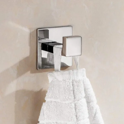 Miniatura 8 de Gancho de toalla de baño de acero inoxidable autoadhesivo para bata de baño, sin necesidad de tornillos y acabado cromado