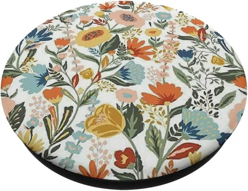 Miniatura 2 de Cute Floral Teal Hibiscus Pattern On White Pop PopSockets PopSockets PopGrip: Agarre intercambiable para teléfonos y tabletas