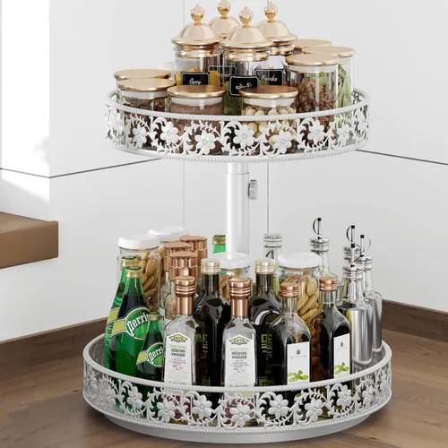 Miniatura 12 de Lazy Susan - Organizador giratorio de 10 pulgadas, estante de especias giratorio de 360 grados Lazy Susan para gabinete, mesa de comedor, encimera
