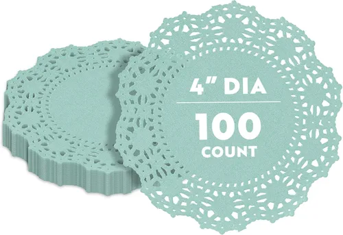 Miniatura 52 de Restaurantware Pastry Tek Blondas de Encaje de 4 x 4 Pulgadas 100 Vajilla Decorativa - Blondas de Mesa Desechables Redondas de Papel Negro
