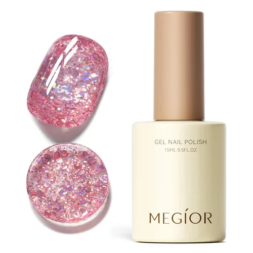 Miniatura 74 de MEGIOR Esmalte de uñas de gel blanco de 0.5 fl oz, color blanco antiguo, secado con luz UV, esmalte de gel francés, arte de uñas, salón de manicura