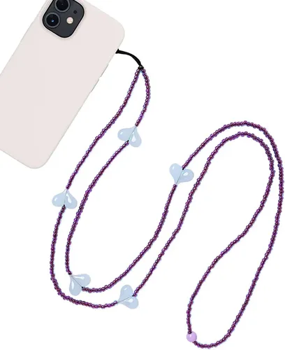 Miniatura 38 de Beaded Phone Charm Lanyard Strap Crossbody Fixed Beads Pearl Neck Chain