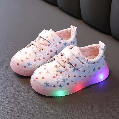 Miniatura 2 de Zapatillas de deporte para niños, con luz LED, brillantes, para bebés, niñas, zapatos luminosos, para bebés y niños (color rosa, 12-18 meses)