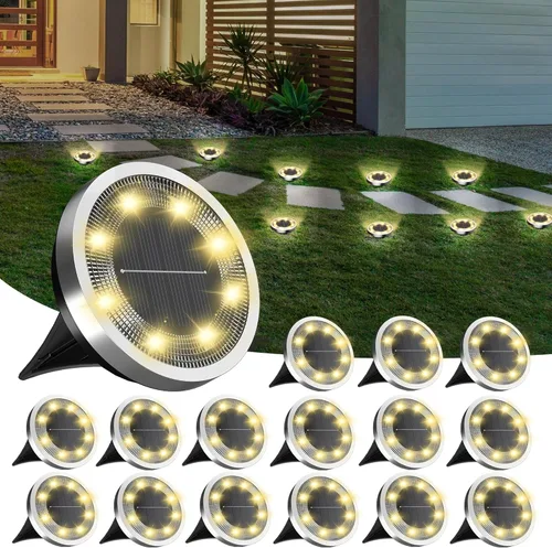 Miniatura 11 de INCX Solar Ground Lights, 10 Pack Solars Light Outdoor Waterproof, Solar Garden Lights Landscape Lighting for Patio Pathway Lawn Yard Deck Driveway