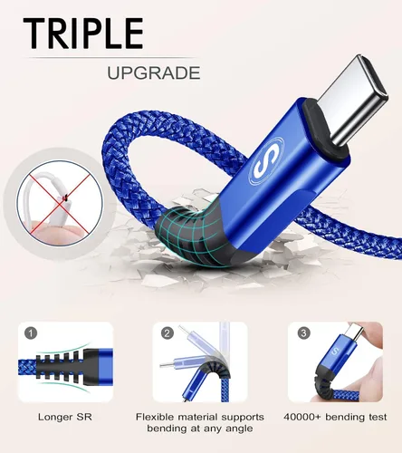 Miniatura 6 de sweguard Cable de carga USB C a USB C de 100 W [3.3 pies, paquete de 2] iPhone 17 Cable de carga para iPhone 17 16 15 Pro Max Plus, MacBook, iPad