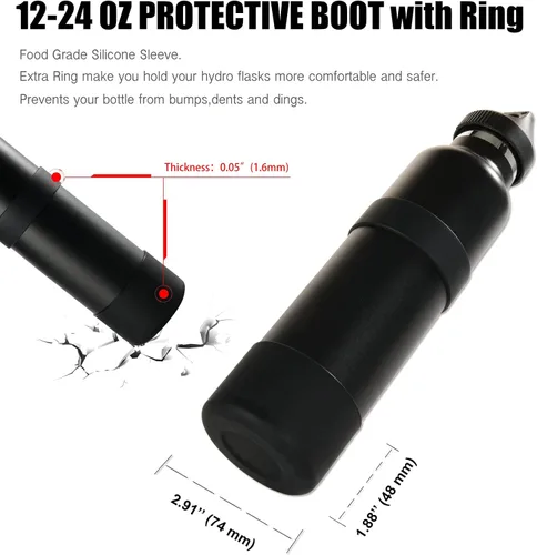 Miniatura 4 de Greant Funda protectora doble para botella de agua compatible con Hydro Flask, funda flexible de silicona compatible con funda Hydroflask, funda