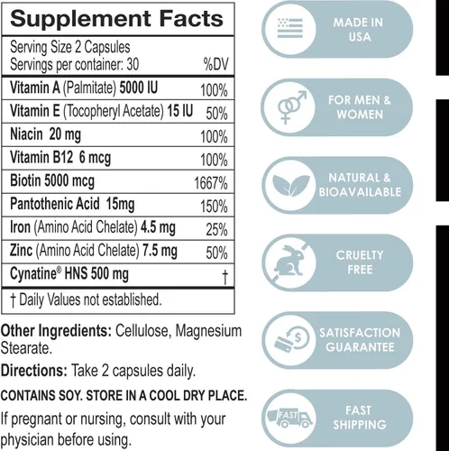Miniatura 7 de Péptidos de colágeno y nutrición capilar + cinatina HNS + ácido hialurónico + biotina
