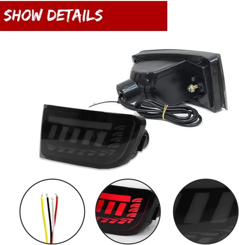 Miniatura 4 de para 2003-2005 Toyota 4Runner, 2002-2009 Toyota Land Cruiser Prado 120 Reflector de Parachoques Trasero Señal de Giro Secuencial Luz de Freno Luces