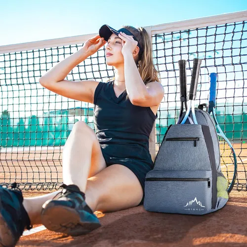 Miniatura 6 de Himal Outdoors Tennis Backpack Tennis Bag - Large Storage Holds 2-3 Rackets and Necessities,Suitble for Women,Men and Teenagers Gris azulado