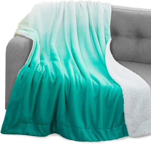 Miniatura 29 de Elegant Comfort Manta reversible de franela sherpa, ultrasuave, mullida, acogedora y afelpada, manta decorativa ligera para todas las estaciones, 50