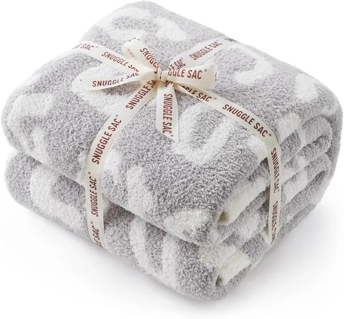 Miniatura 26 de Snuggle Sac - Manta a cuadros, manta roja para sofá, manta de microfibra de franela buffalo a cuadros, mullida, cálida, acogedora, suave, manta