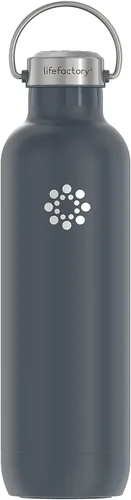 Miniatura 19 de Lifefactory Botella deportiva aislada al vacío de acero inoxidable de 16 onzas, mezclilla oscura