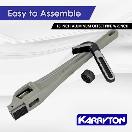Miniatura 7 de Llave para tubos de aluminio con desplazamiento de 18 pulgadas, capacidad de mandíbula ajustable de 3.5"/89mm, llave de plomería resistente