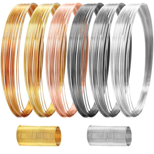 EuTengHao Alambre de memoria para joyería, alambre de acero inoxidable para hacer joyas, collares, pulseras, anillos, aretes, suministros de