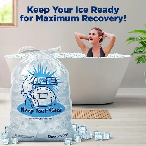 Miniatura 4 de Bolsas de hielo de 8 libras con cordón, paquete de 50 bolsas resistentes para máquinas de hielo, reutilizables, almacenamiento para congeladores