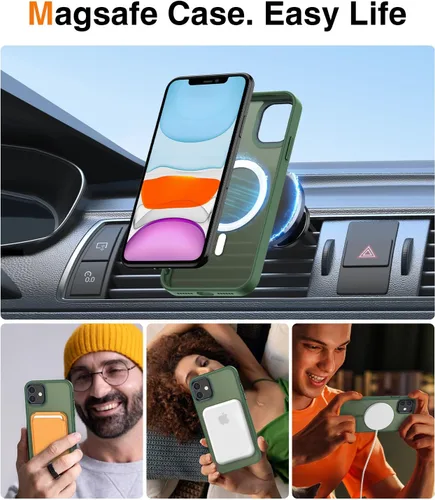 Miniatura 3 de Meifigno Funda magnética para iPhone 11, [protección de grado militar y compatible con Magsafe], policarbonato mate translúcido con teclas