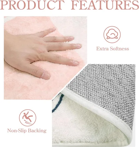 Miniatura 5 de Lahome Alfombra de pasillo rosa - Alfombra de 2x7, alfombra antideslizante lavable para baño, alfombra ligera para piso, alfombras para pasillo