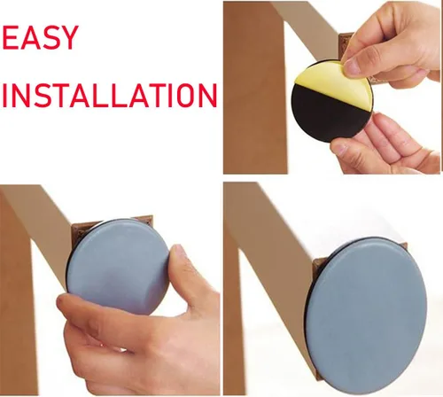 Miniatura 6 de Deslizadores adhesivos para muebles de 1-5/8 pulgadas, silla de horno deslizantes de PTFE en muebles y electrodomésticos de cocina, deslizador fácil