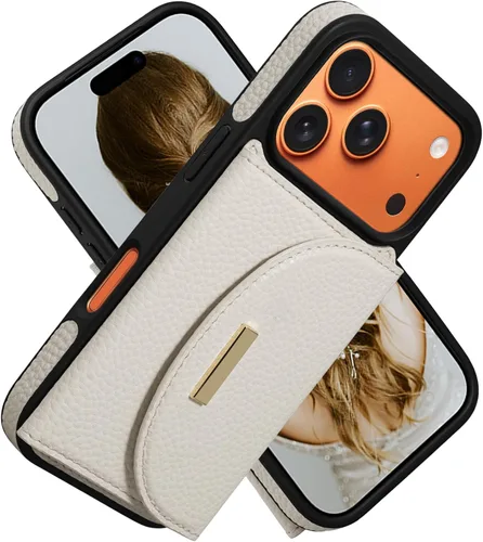 Miniatura 56 de Funda tipo cartera para iPhone 15 Pro de 6.1'', funda plegable con ranuras para tarjetas, soporte con anillo y atril, cubierta protectora tipo folio