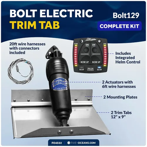Miniatura 2 de Sistema de aletas de compensación eléctrico Bolt 12" x 9", kit completo BOLT129, 12V DC - FO4322