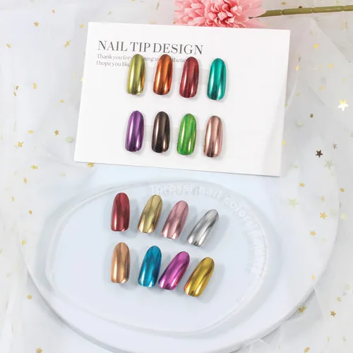 Miniatura 5 de Artdone 16 tarros de polvo de perlas cromadas para uñas plateadas y doradas, espejo iridiscente aurora, pigmento metálico para uñas, pigmento