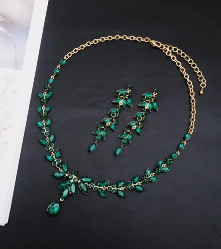 Miniatura 4 de CSY 4 Pcs Elegant Bridal Jewelry Sets Austrian Marquise Crystal Wedding Necklace Dangle Earrings Tennis Bracelet Ring Set for Birde Women Costume