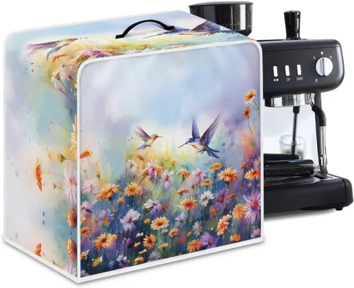 Miniatura 26 de DISNIMO Cubierta antipolvo para cafetera de mariposa azul, fundas para máquina de hacer café de cocina con mango superior, cubierta