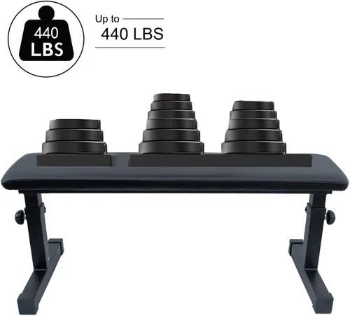 Miniatura 3 de Icoud - Banco de peso plano para entrenamiento de altura ajustable para entrenamiento de fuerza y fitness