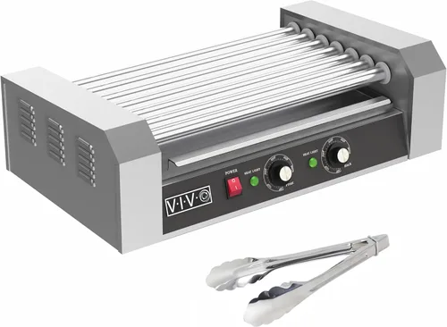 Miniatura 13 de VIVO HOTDG-V205 calentador eléctrico de 12 rodillos para parrilla de perritos calientes, acero inoxidable, comercial y doméstico, 750 W