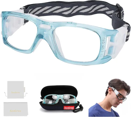 Miniatura 16 de SooGree Sports Glasses - Racquetball Goggles Basketball Football Eye Protective Almohadilla de nariz blanca con marco gris G8042