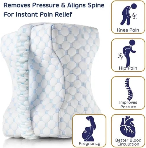 Miniatura 2 de Almohada ergonómica de espuma viscoelástica prémium para las piernas para dormir de lado, soporte y alineación de cadera, alivia la parte inferior